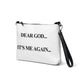 "Dear God it's me again" White Crossbody bag