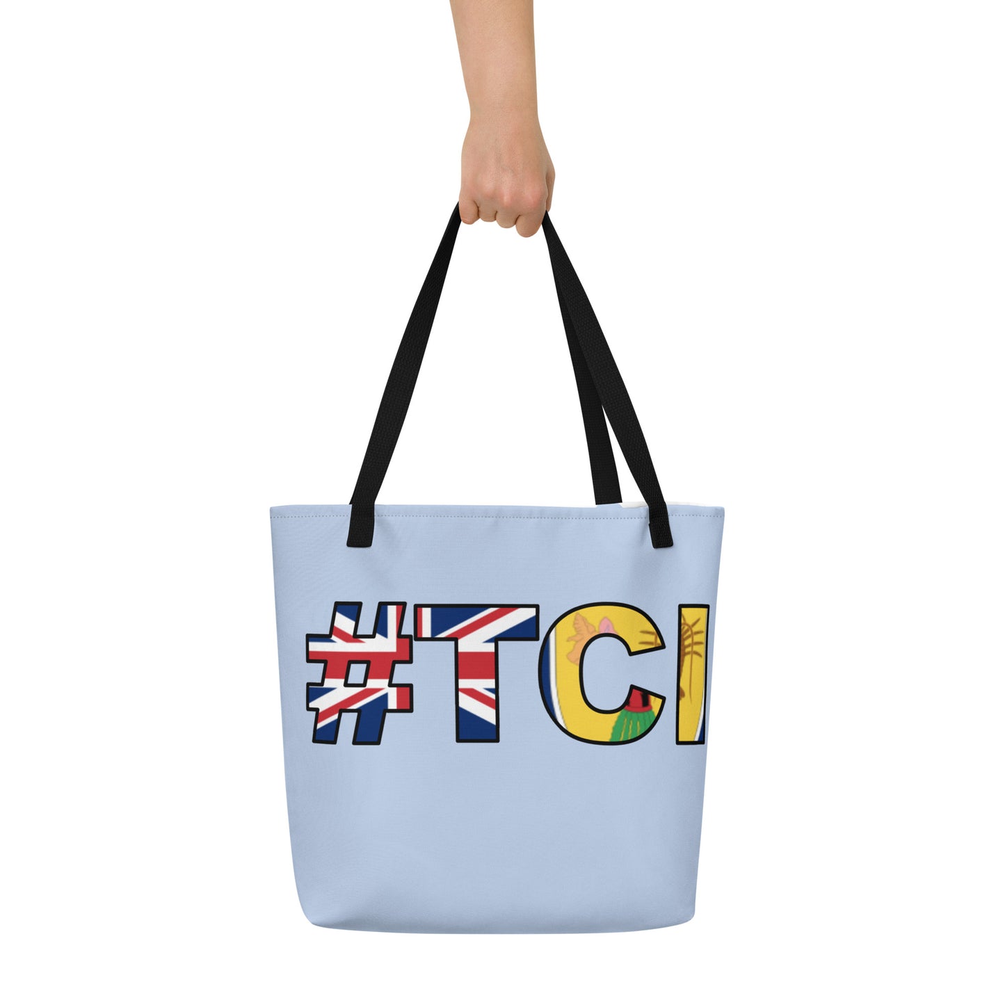 "Drunk Oclock in TCI" Large Tote Bag