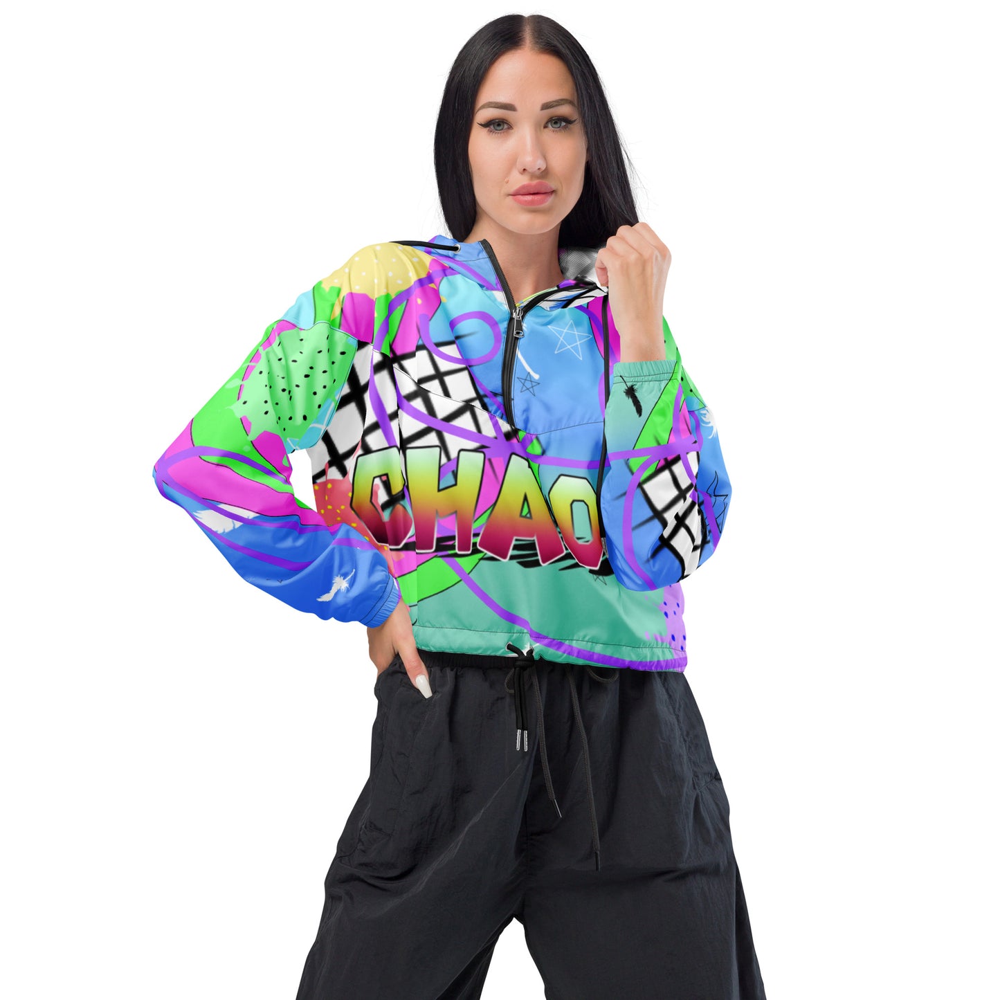 Chaos Abstract Women’s cropped windbreaker