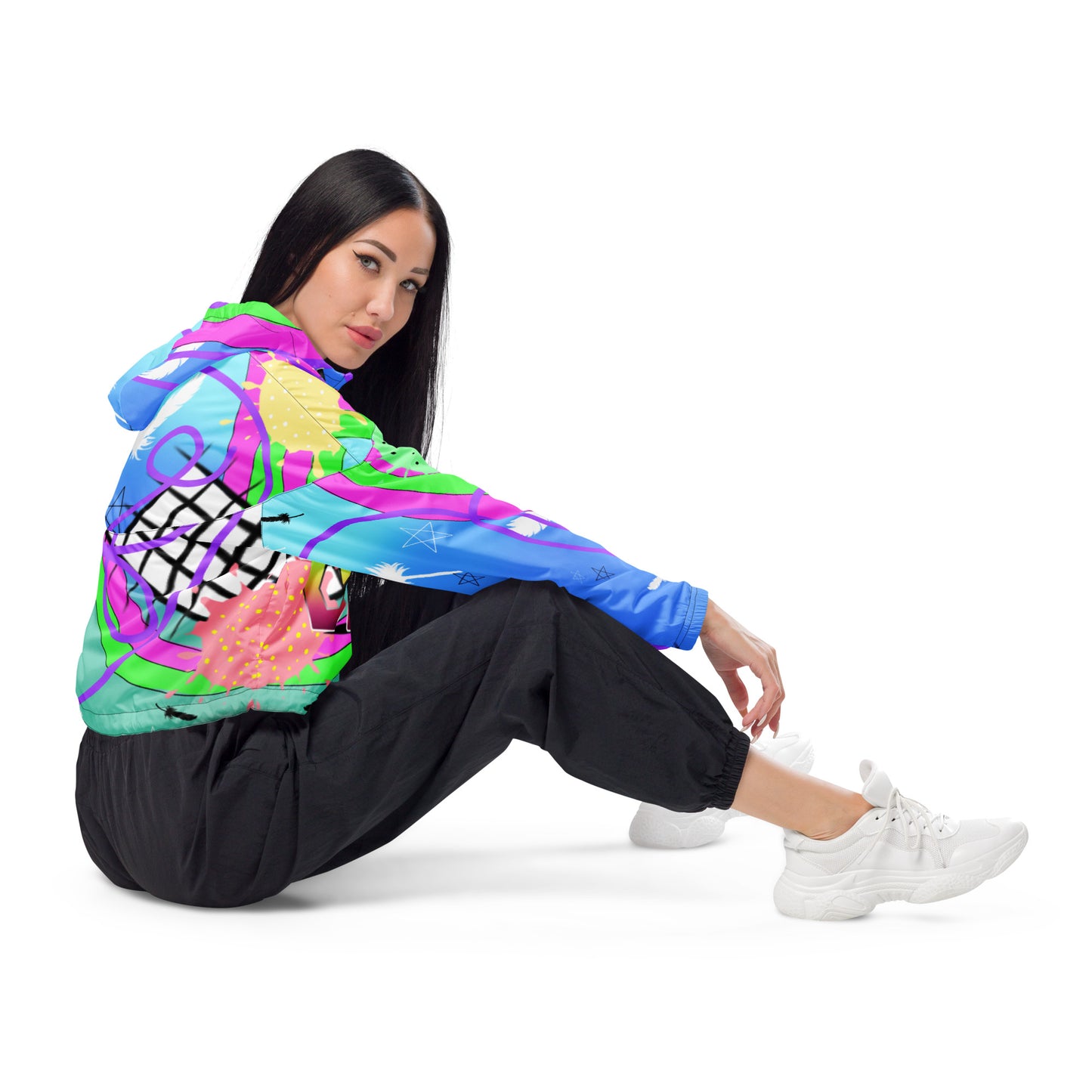 Chaos Abstract Women’s cropped windbreaker